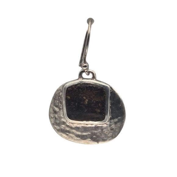 Silpada Hammered Bronzite Dangle Sterling Silver 925 Earrings - Picture 4 of 5